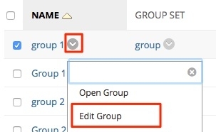 select edit group from the groups menu
